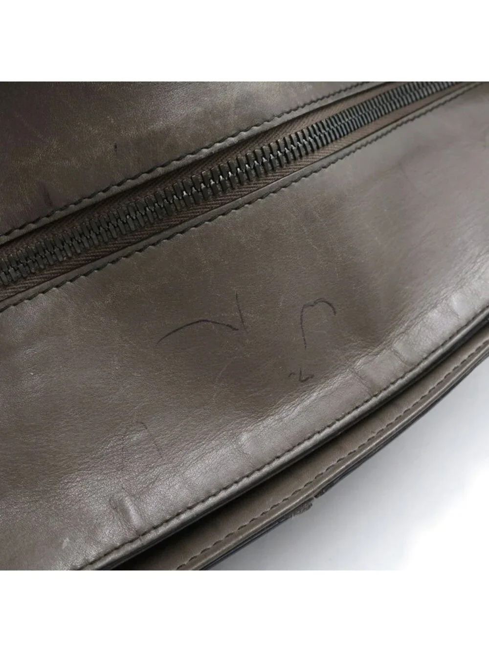 Bottega Veneta Intrecciato Leather Briefcase Business Gray